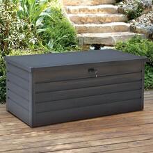 Lockable 600L Garden Storage Box – Durable Color-Coated Steel Cabinet For Tools, Pool Supplies & Outdoor Toys | Compact 165 * 70 * 62 Cm Design | Weather-Resistant, Space-Saving, Easy-Assembly Metal Storage Solution - Charcoal Black - View 6