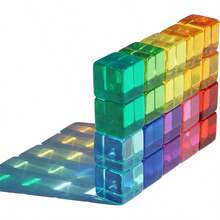 Children's Colorful Acrylic Building Blocks Rainbow Stacking Blocks Toy Light And Shadow Blocks Children's Thinking Development Spatial Imagination Ability Cultivation Toy Children's Gift - Multicolor - View 11