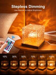 Romantic Water Ripple Or Aurora Light, RGB Touch Lamp, Bedroom Decor, 16 Colors, USB Powered - RGB Multi-color Light - View 8