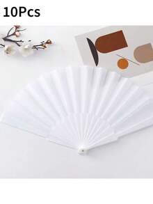 Large Folding Hand Fan, 43cm/16.93in Wide Portable Plastic Frame Dance Fan, Lightweight Foldable Cooling Accessory, Suitable For Men And Women, Black, White Or Random Mixed Color Optional, 1, 2, 3, 5 Or 10pcs, Suitable For Parties, Weddings, Performance Costumes, Events - Multicolor - View 12