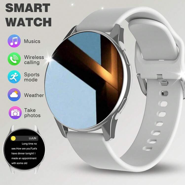 Smartwatch con llamadas/marcación inalámbrica, múltiples modos deportivos, recordatorio y rechazo de llamadas, notificación de SMS, fondo de pantalla personalizable, compatible con iOS/Android - Multicolor - Añade 12