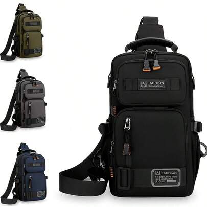 Men's Multi-Function Large Capacity Outdoor Chest Bag, Simple Versatile Shoulder Crossbody Bag, Brand Large Capacity Shoulder Bag