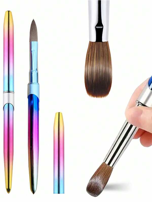 #12 Kolinsky Sable Acrylic Nail Brush - High Quality, Odorless, Suitable For Acrylic Application, Nail Extension And Home Nail Salon Use - Suitable For Beginners And Professionals
