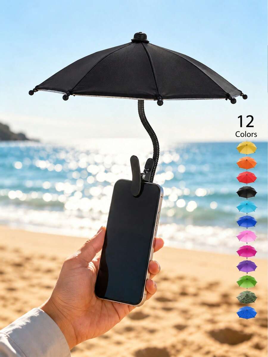 OutdoorPhone Umbrell With Phone Holder, Suitable For Light Rain, Universal Phone, Travel Essential, Holiday Camping And Delivery Essential - Multiple Styles - View 1