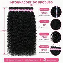 Cabelo Cacheado Fibra Macia com Colágeno 70cm 8Telas 320g Top Hair KIMI - 350# - Visão 2