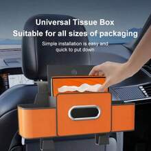 Universal Car Seat Back Organizer, Includes 1 Tissue Box, 1 Multi-Function Car Interior Storage Box With Hook, And 1 ABS Resin Car Back Storage Rack, Convenient For Driver And Passengers To Easily Access From Both Sides - Multicolor - View 6