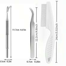 3pcs Pet Flea Removal Set, Easy To Clean And Durable, Suitable For Long-Haired And Short-Haired Cats And Dogs. Portable Design - Multicolor - View 2