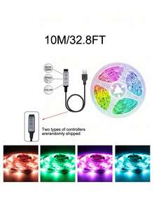 Tira de luz de fondo RGB alimentada por USB, iluminación ambiental de color cambiante para TV, monitor de computadora, teatro en casa, habitación, sala de estar y decoración de gabinete - Multicolor - Ver 15