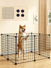 DIY Metal Wire Pet Fence, Cat Isolation Gate And Dog Fence/Barrier; Freely Configurable Modular Metal Mesh Panels (Suitable For Cats, Hamsters Or Rabbits), Can Be Used As Isolation Fence Or Pet Safety Barrier - Multicolor - View 8