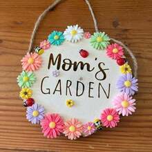 Personalized Nanna's Garden Wooden Sign Custom Engraved Log Plaque Rustic Floral Hanging Decor Gift For Grandma - Khaki - View 6