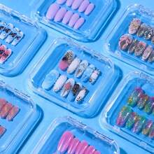 2pcs Wearable Nail Storage Box Transparent Artificial Fake Nails Display & Storage Case Dustproof Portable Handmade Press-On Nails Organizer For Nail Salon & Home DIY Manicure Supplies - View 2