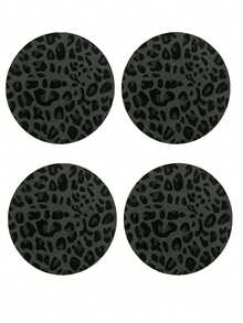 2pcs Black Leopard Print Car Cup Coasters - Non-Slip Design, 7cm Diameter. Made Of Natural Rubber Material, Washable. Each Weighs Only 10g, Perfect Accent For Your Car Interior. Not Only Suitable For Daily Use By Car Owners, But Also An Excellent Gift For Car Enthusiasts. - A - View 13