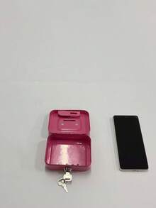 1 pieza Caja de caudales compacta de metal con cerradura con contraseña, caja de con bandeja para monedas, superficie brillante negra, adecuada para minoristas, uso personal, oficina en casa y almacenamiento - Ver 20