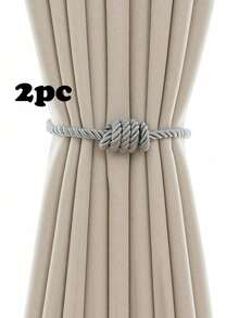 2pcs Magnetic Knot Curtain Tiebacks, Home And Office Fabric Curtain Rope Tiebacks - Knot Style - View 12