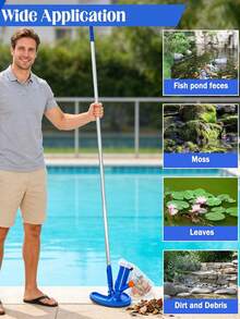 Autumn Pool Cleaning Kit, Portable Jet Pool Vacuum + Leaf Skimmer With 4-Section Extendable Pole, Underwater Debris Cleaning Set, Suitable For Above-Ground Pools, Hot Tubs, Pond Maintenance Accessories - Cleaning Tools - View 11