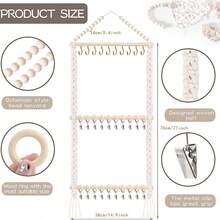 Organizador de Armazenamento de Babadores Estilo Boêmio, Suporte de Armazenamento para Faixa de Cabeça, Toalha e Lenço, Suporte de Armazenamento de Joias, Organizador de Armazenamento de Babadores Montado na Parede, Decoração de Parede do Quarto - Multicolorido - Visão 2