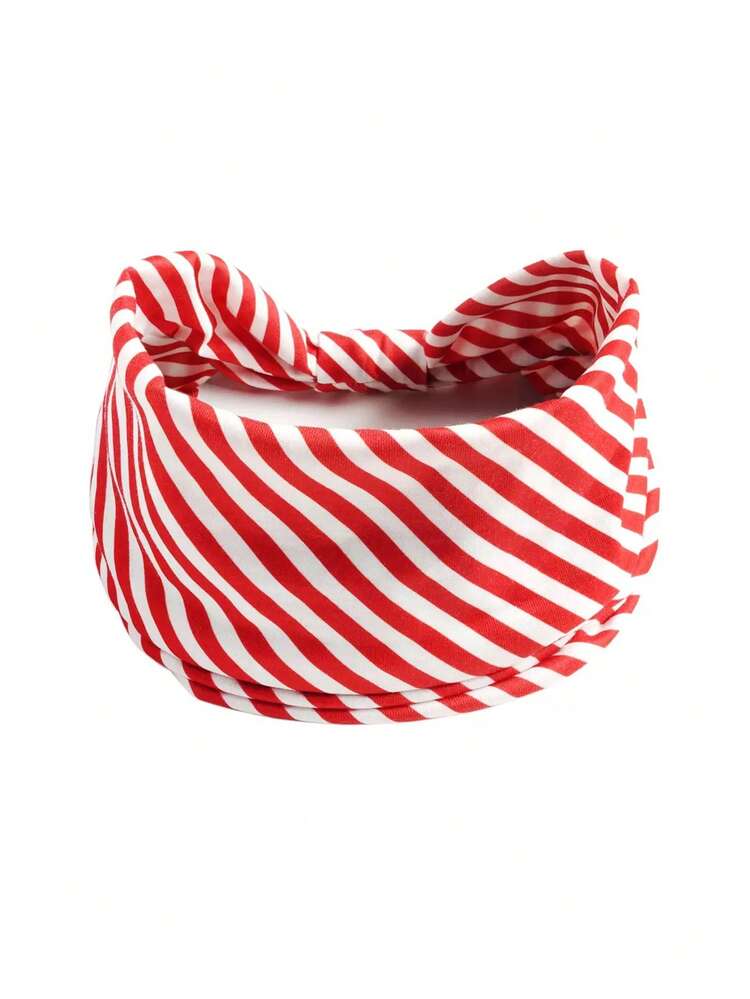 1pc Leopard Print Solid Color Wide Elastic Sports Headband For Running Yoga Aerobics Hair Accessory Wide Band Covers White Hair Exquisite European And American Style Fabric Accessory - Red - View 6