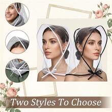 2pcs/1pc Women's Outdoor Rain Hat With Sunshade, Transparent Waterproof Hat, Reusable - Multicolor - View 6