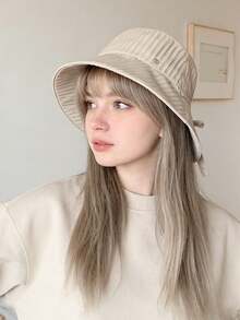 1pc Women Casual Polyester Bucket Hat, Versatile For Daily And Outdoor Use,Summer,Beach,Holiday,Travel - Multicolor - View 5