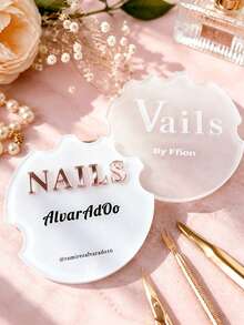 Customizable Acrylic Nail Photo Palette, Nail Tech Photo Prop For Nail Art And Selfies, Nail Custom Logo, Nail Hand Symbol, Reusable, Aesthetic, Mom, Friends, For Mother's Day, For Birthdays, For Weddings, Photography Background, Personalized Gift - Multicolor - View 7