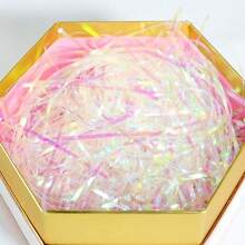 New Iridescent Raffia Grass Gift Box Filler, Valentine's Day Easter Plastic Raffia Shreds, Birthday Gift Box Wedding Favor Bag Decorative Filler - Light Pink - View 11