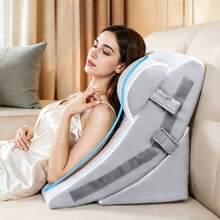 Adjustable Memory Foam Triangle Pillow – Wedge-Shaped Support For Comfortable Sleeping, Gentle Back Alignment And Leg Elevation During Rest - 40.49*50.98*59.99cm - View 12