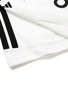 Adidas 男士夏季百搭運動休閒V領短袖翻領 Polo 衫 - 白色/黑色 - 查看 9