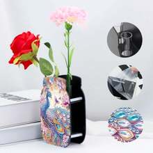 Diamond Painting Peacock Vase Kit DIY 5D Crystal Art Acrylic Flower Holder For Adults, Freestanding Decorative Desktop Vase, Colorful Bird Diamond Art Home Decor - Peacock - View 5
