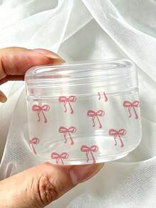粉色蝴蝶結旅行分裝瓶，適用於面霜、乳液及其他護膚產品，可重複使用旅行容器，適合卸妝乳、泥膜、身體乳、護手霜等，海灘、夏季、郵輪及各種旅行必備，適合送給朋友、家人、好友或同學的完美禮物 - 彩色 - 查看 2