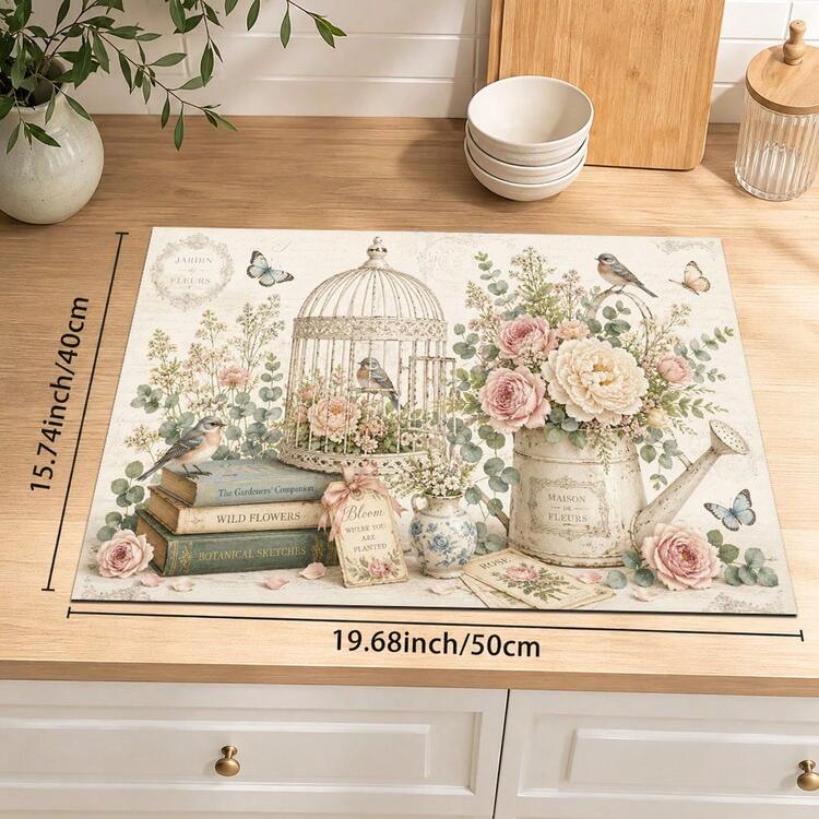 1pc Kitchen Countertop Diatomaceous Earth Absorbent Quick-Dry Coffee Machine Mat, Kitchen Home Decor Non-Slip Heat-Resistant, Bowl Dish Cup Drying Mat, Easy To Clean Stain-Hiding, Suitable For Kitchen Dining Table Coffee Bar Kitchen Floor Mat Dining Table Mat Drying Mat Breakfast Mat - Multicolor - View 1