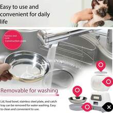 Automatic Pet Food Dispenser, 3.5L/118oz, Smart Pet Feeder, Cat Food Dispenser, With Stainless Steel Bowl, 4 Meals Per Day Scheduled Feeding, With Programmable Timer, Voice Recording Function, With Twist Lock Lid, Suitable For Daily Feeding Of Cats And Dogs - 3.5L - View 9