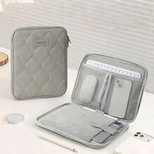 Funda protectora para tableta de 11 pulgadas DANYCASE, bolsa de almacenamiento portátil acolchada para tableta, adecuada para iPad - Patrón de diamante gris - Ver 3