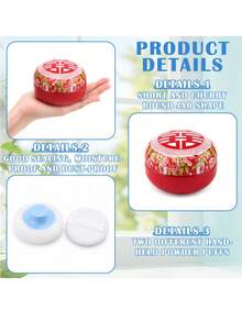 2pcs Jar + Powder Puff Set, Loose Makeup Powder Puff And Storage Box Set, Includes 1 Random Makeup Powder Puff And 1 Empty Powder Box; Body Makeup Powder Puff, Perfect For Shower, Travel And Home Use, Cost-Effective And Affordable, Segram Sponge Makeup Set, Phone Sponge, Powder Puff, Makeup Bow, Can Create Fairy Makeup And Powder Puff Makeup; Various Cute Small Items And Vanity Accessories - Multicolor - View 3