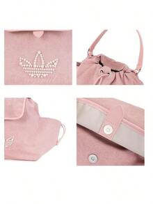 Adidas Women's Outdoor Lightweight Backpack PEARLBEADS BP 26 Summer New Pink Pearl Decor Handheld Backpack KW1271 - Miracle Purple Powder - View 8