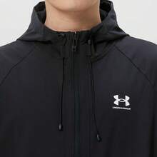 UNDER ARMOUR Vibe Woven Jacket Men's Outdoor Running Training Breathable Sports Jacket 6003001-001 - Black - View 4