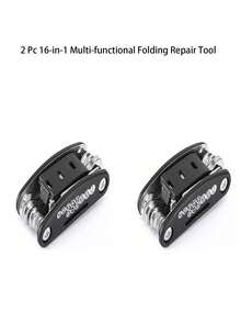 2pcs 16-In-1 Portable Socket Wrench Multi-Function Bicycle Tool Set, Screwdriver, Motorcycle & Bicycle Repair Tool - Black - View 12