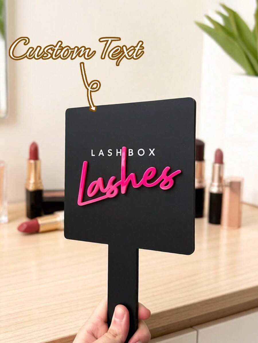 Custom Pocket Hand Mirror,Mirror With Personalized Acrylic Text, Portable Makeup Mirror, Gift For Sisters, Back To School Student Supplies, Wedding Favor