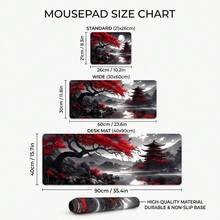 Bright Red Black Gray Marble Swirl Pattern Extra Long Mouse Pad, Non-Slip Rubber Bottom, Smooth Gaming Desk Mat, Suitable For PC Laptop, Office Home, Abstract Art Decor, Back To School Desktop Accessory, Office Supplies Mouse Pad Set - Mouse Pad - View 13