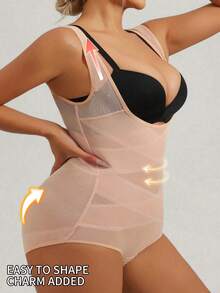 Plus Size Lady's Body-Shaping Underwear, Body-Shaping Clothes, Chest Support, Hip Lift, Body-Shaping Underwear - Apricot - View 2