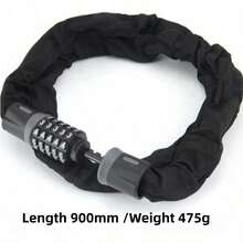 1pc 90cm Bicycle Chain Lock 5-Digit Combination Lock Anti-Theft Lock Extended Thickened Lock Electric Combination Chain Lock Cycling Gear Multi-Function Security Lock Outdoor Cycling Anti-Theft Security Lock - Multicolor - View 1