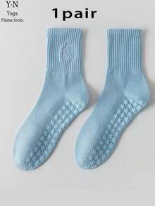 1/3 Pairs Women's Pilates Non-Slip Socks, Yoga Non-Slip Socks, Cute Ballet Non-Slip Sports Mid-Calf Socks, Sticky Socks, Suitable For Gym And Hospital - Multicolor - View 13