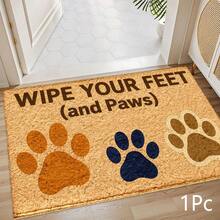 Alfombra larga con estampado de huellas de patas, alfombra de piso para el hogar, felpudo de entrada, alfombra de entrada interior, alfombra de dormitorio junto a la cama, alfombra de cocina, pasillo de cocina, adecuada para sala de estar, lavandería, baño - Multicolor - Ver 5