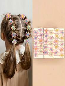 12/24/36pcs Random Mixed Gradient Transparent 8-Petal Flower Hair Ties, High Elasticity Flower Hair Bands For Kids, Back To School - Multicolor - View 1