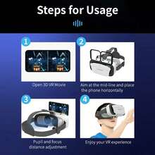 適用於 iPhone 或 Android 的 VR 眼鏡,虛擬實境 3D 眼鏡,相容 4.7-7 吋手機,可玩手機遊戲與觀看電影 - 查看 10