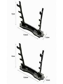 1/2PCS Multi-Style Sword Model Display Stand, Mini Weapon Figure Holder Desktop Collection Display Rack, Universal Long/Short Sword Display Base, Toy Knife Storage Rack. (Please Check Size Before Ordering) - Black - View 25