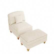 Sofa i Chenille for hemmet - Vit 1 säte - Visa 8