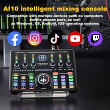 Portable AI Smart Dual Bluetooth DJ Mixer Audio Controller With Built-In 3000mAh Rechargeable Battery, Mini Audio Mixing Sound Card Compatible With Phone And Laptop, Perfect For Live Streaming, Podcast Recording, Karaoke Singing, Home Party DJ VJ Performance And Professional Music Production - AI Fully Intelligent Mixing Console - View 10