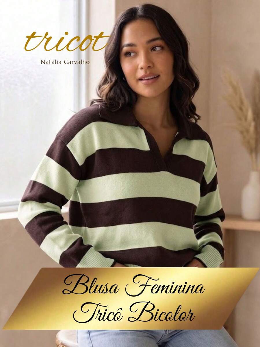 Women Sweaters - Apple Green/Brown - View 1