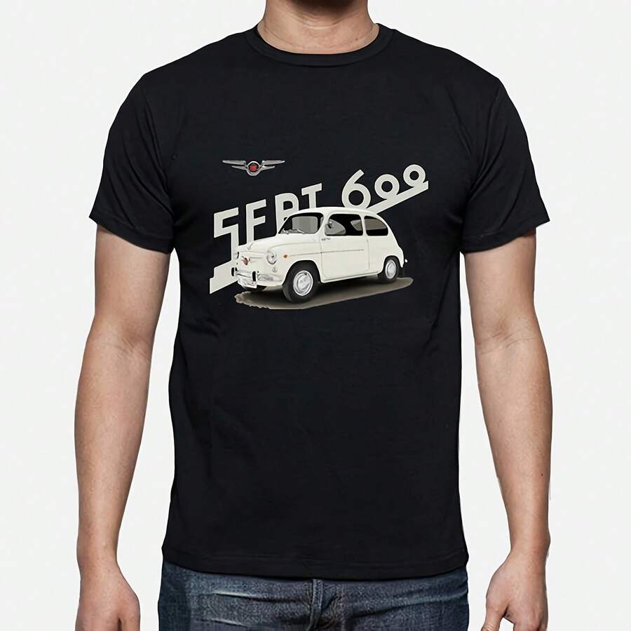 Spain 600 Classic Vintage Car T Shirt. New 100% Cotton Short Sleeve O-Neck T-Shirt Casual Mens Top - Shape - View 1