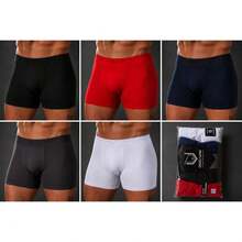 Kit com 05 Cuecas Boxer Masculinas em Poliéster de Alta Elasticidade, com Costuras Aparentes, Luxuosas e Confortáveis para Uso Diário - Multicolorido - Visão 6
